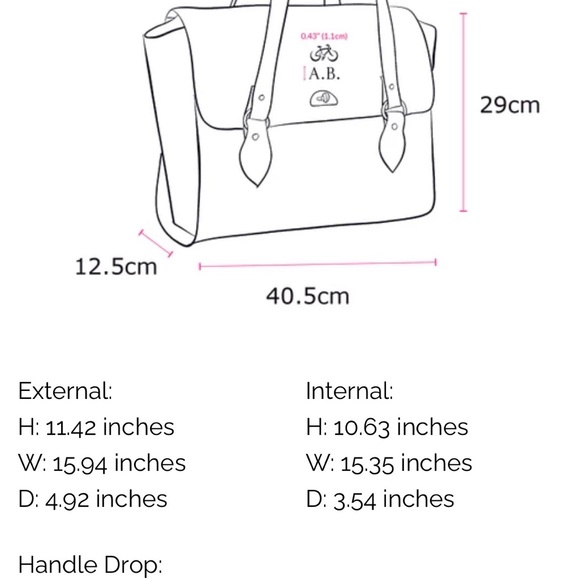 NWOT Cambridge Satchel Co. The Emily Tote - Brown Celtic Grain Leather - Picture 9 of 9